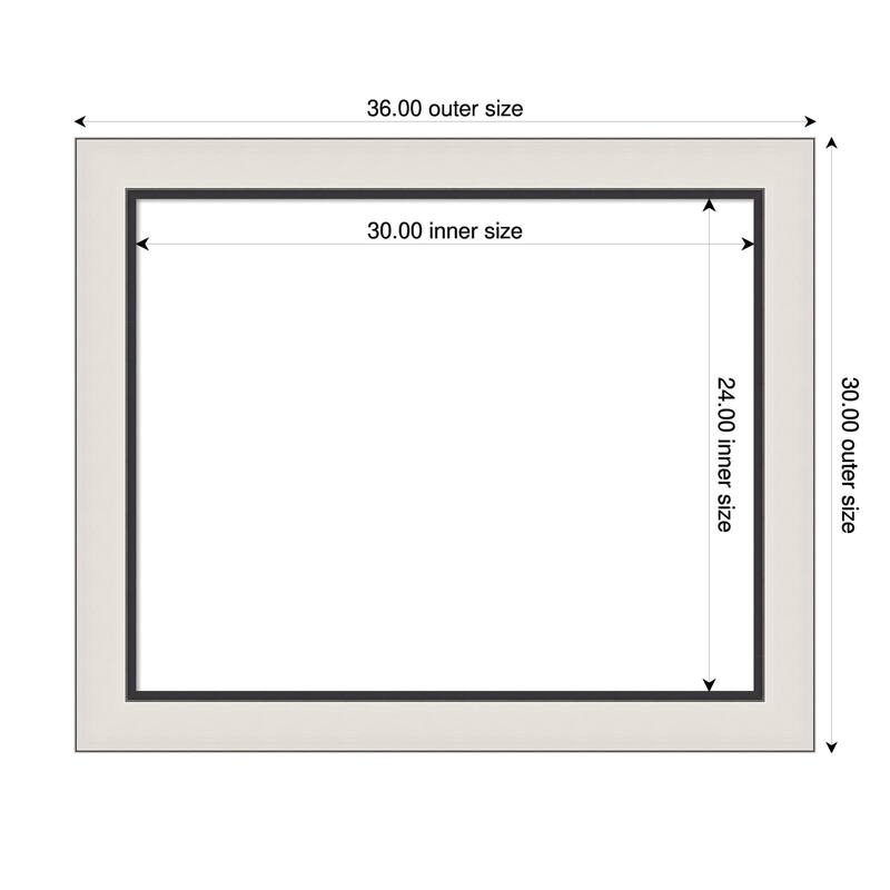 Ellie Framed Dry Erase Magnetic Board - 36 x 30 in - Ellie Silver Black