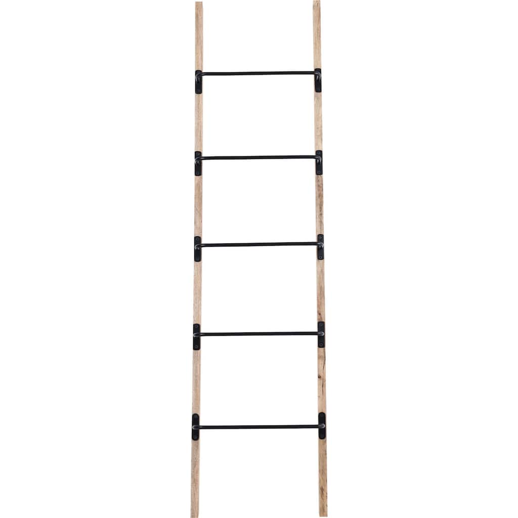 Solid Throw Rug Hanging Mango Wood Ladder - 72" - Brown