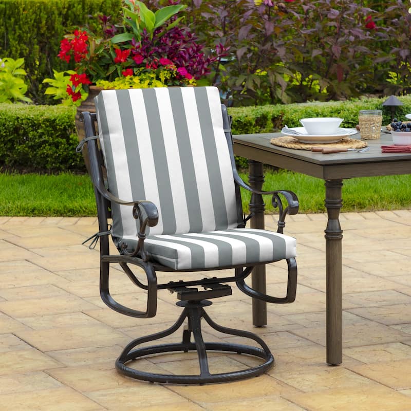 ARDEN Outdoor Cabana Stripe 44 x 20 in. High Back Dining Chair Cushion