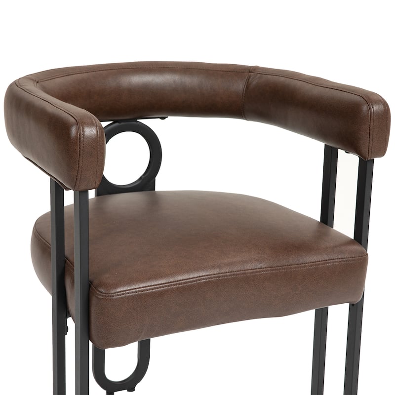 Upholstered Accent Chair Barrel Side Chair Set of 2
