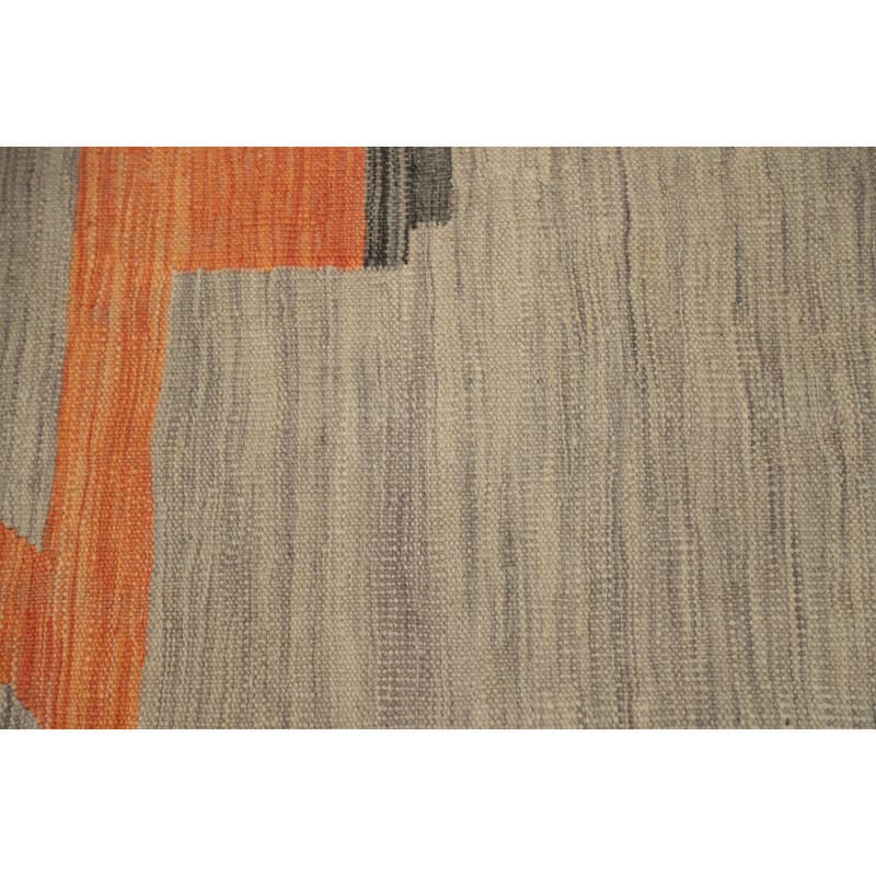 Hand Woven Oriental 100% Wool Carpet Southwestern Modern Greys & Charcoal Kilim Area Rug - 9' 7'' X 8' 4''