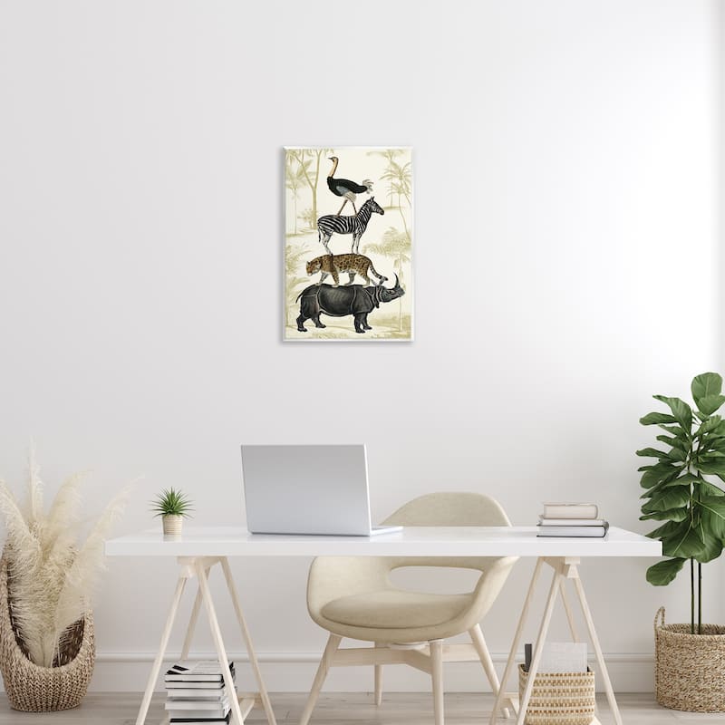 Stupell Tower of Safari Animals Wall Plaque Art Design By Victoria Barnes