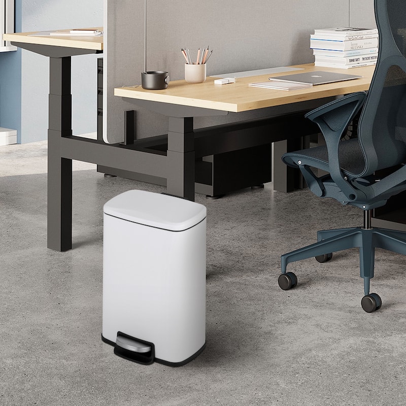 Innovaze 1.3 Gal./5 Liter Rectangular Step-on Trash Can for Bathroom and Office