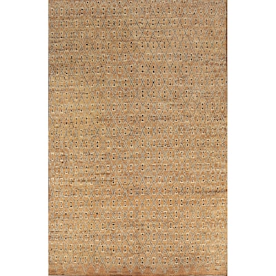 All-Over Trellis Moroccan Oriental Area Rug Handmade Wool Carpet - 6'9" x 9'7"