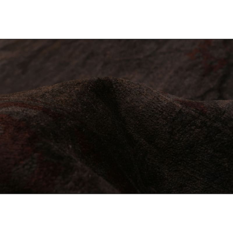 ECARPETGALLERY Hand-knotted Vibrance Dark Brown Wool Rug - 9'1 x 11'11