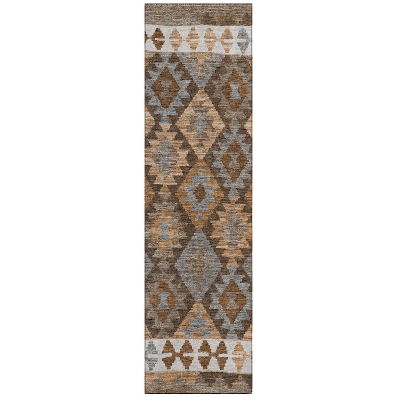 Machine Washable Indoor/ Outdoor Boho Global Chantille Rug