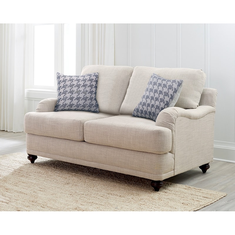 Glenn Transitional Upholstered English Arm Loveseat