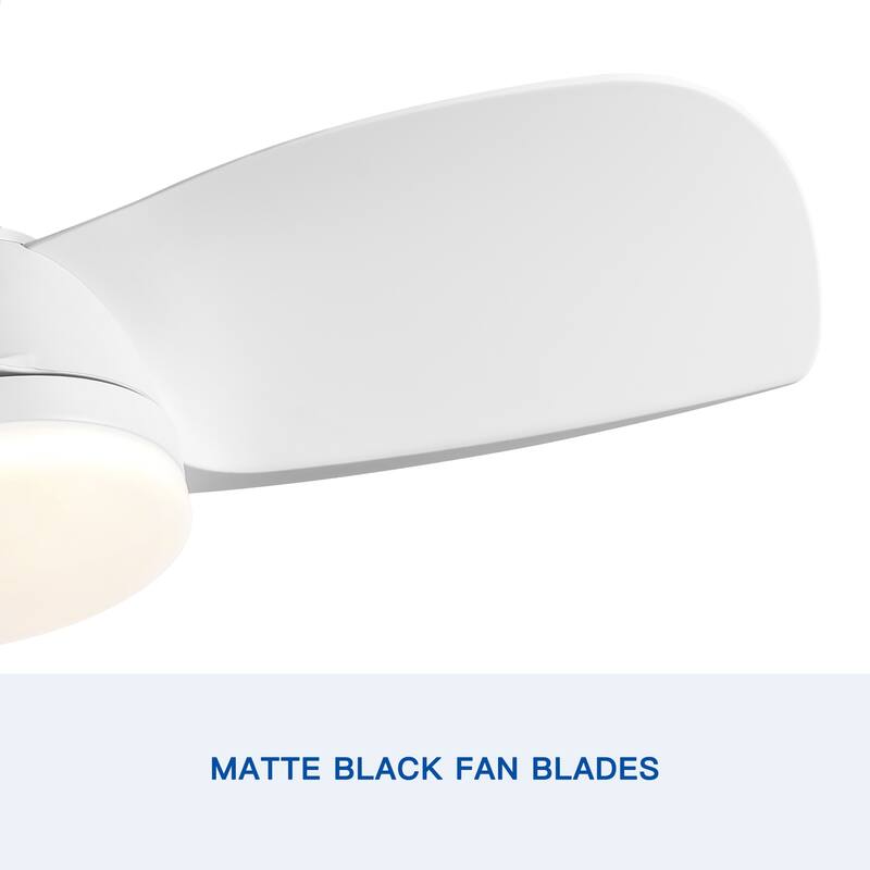 28 in LED Indoor Matte White Small Ceiling Fan With DC Motor, Remote Control