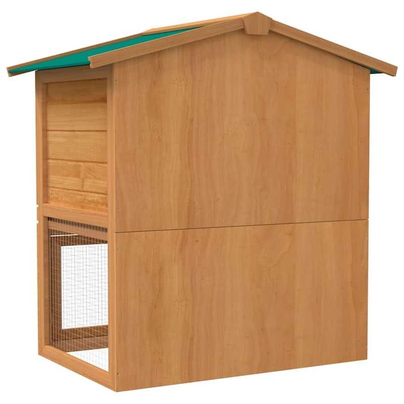 vidaXL Outdoor Rabbit Hutch Small Animal House Pet Cage 3 Doors Wood - 36.6'' x 23.6'' x 38.2''