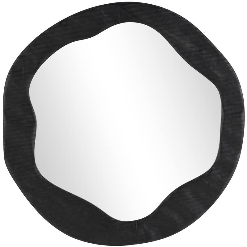 Black Velvet Wavy Room Wall Mirror - 2"W x 30"L x 30"H