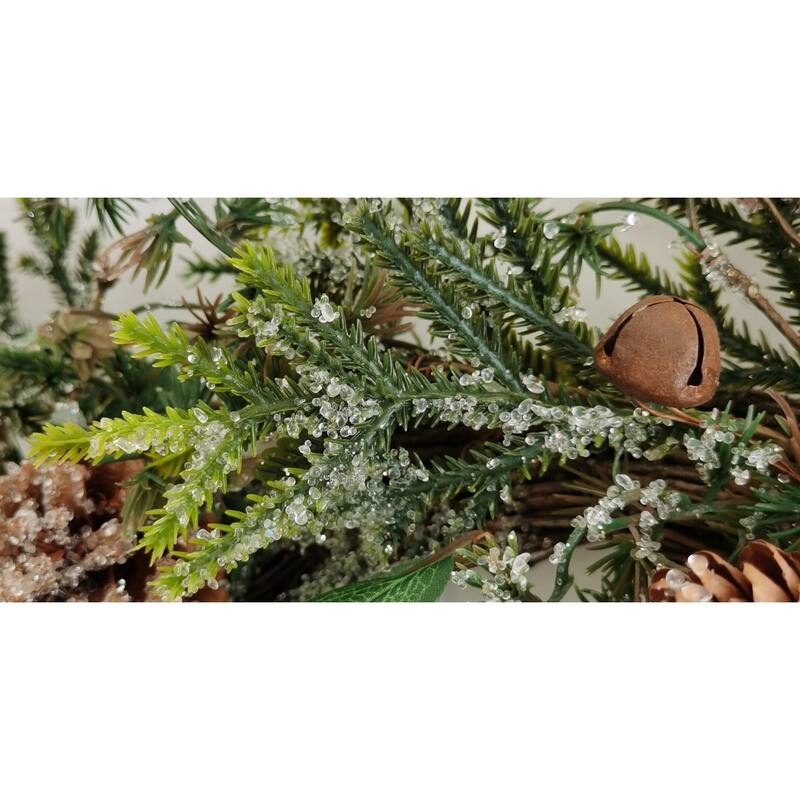 60" Artificial Berry Christmas Garland with Pinecones and Holly Leaf - Green＆Red