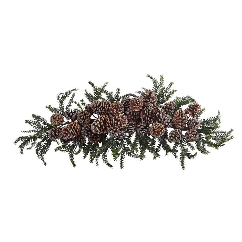 28" Iced Pinecone Artificial Christmas Swag, Unlit