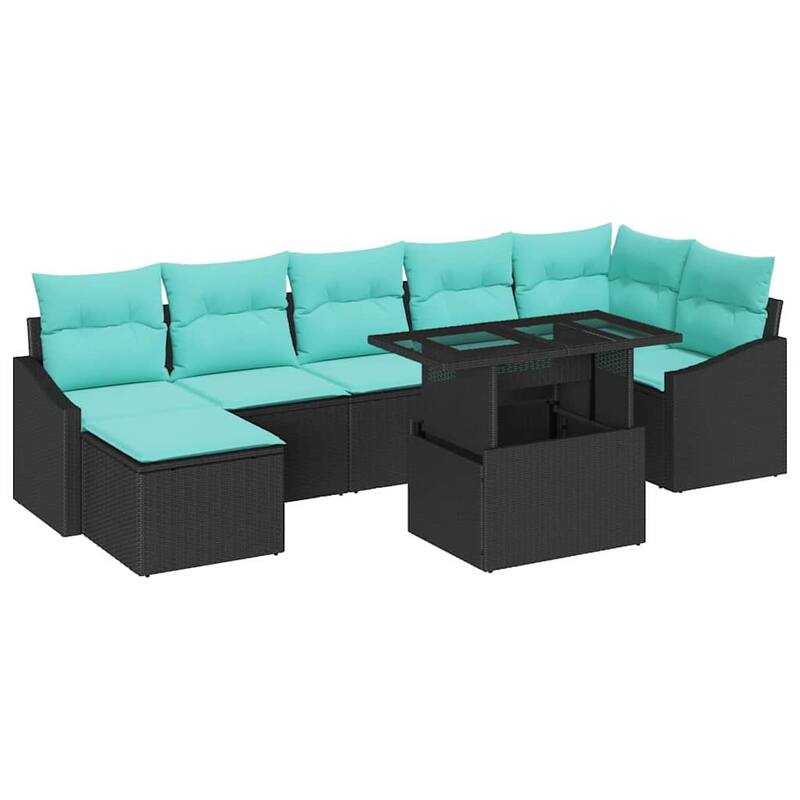 vidaXL 8 Piece Garden Sofa Set with Cushions - 113.6×48.6×27.2