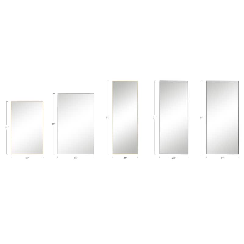 Modern Aluminum Alloy Thin Framed Full Length Floor Mirror