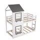 preview thumbnail 8 of 7, Modern Twin Over Twin Bunk Bed Saves Space Wood Bed with Roof, Full-length Guardrail, Ladder,Window