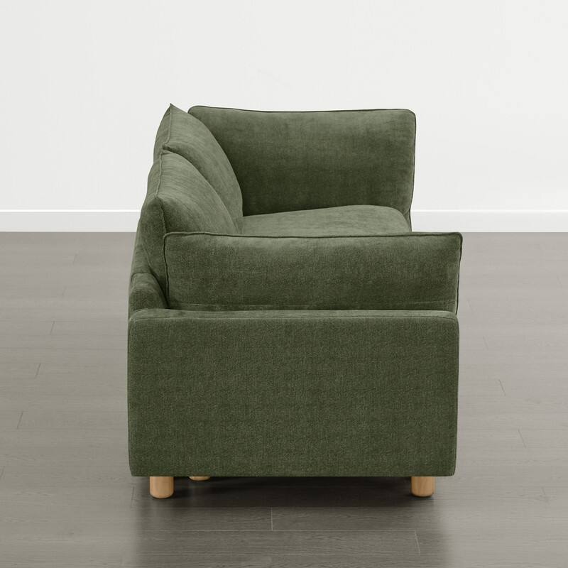 Spruce & Spring Modular Cloud Couch Sofa with Wood Legs for Living Room