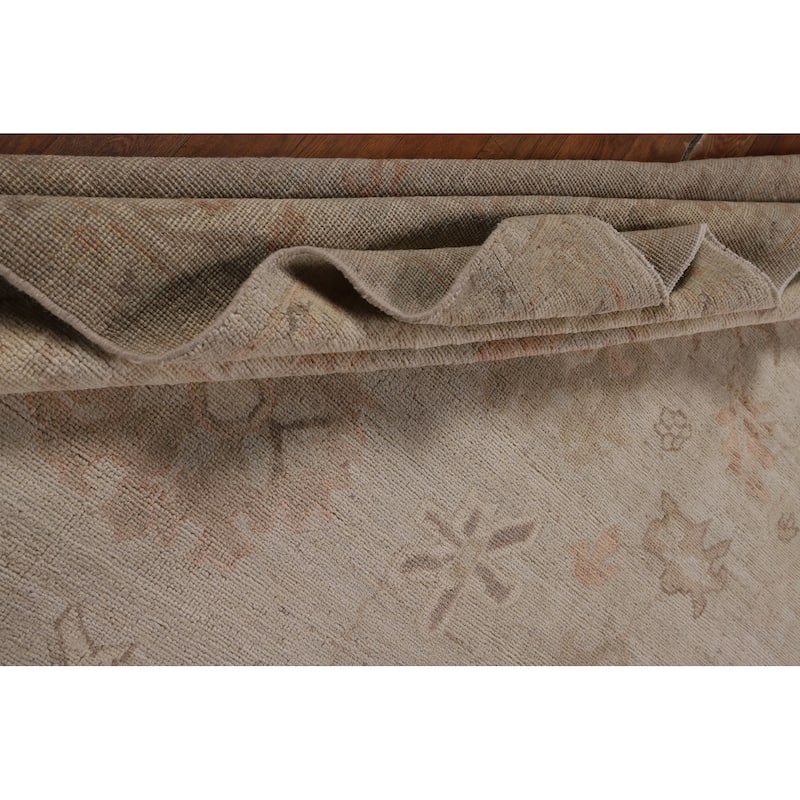 Earth Tone Oushak Vegetable Dye Area Rug Hand-Knotted Wool Carpet - 8'4"x 10'0"