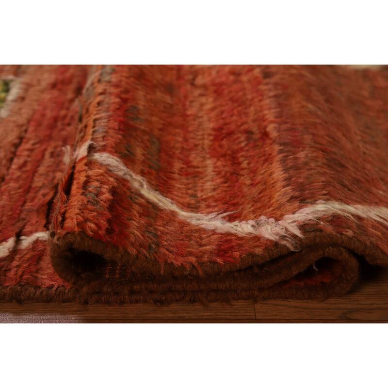 Hand Knotted Oriental 100% Wool Carpet Modern Tribal Oranges & Rust Moroccan Area Rug - 7' 8'' X 5' 6''