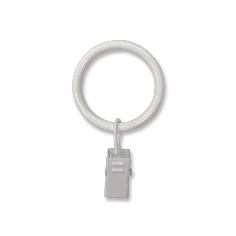 Lumi 1-1/4 in. Clip Rings For 3/4 in. Curtain Rods(7-Pack) - 1.25" - White