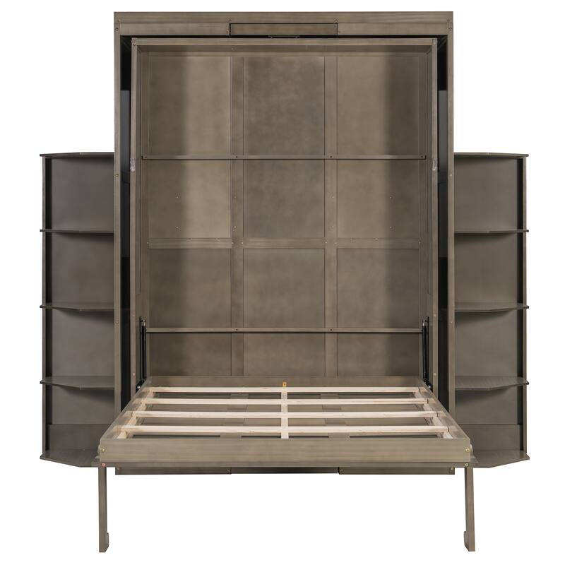 Roomfitters Rotating Queen Murphy Bed with Desk and Shelves 360 Degree Swivel