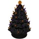 preview thumbnail 3 of 5, LED Lighted Ceramic Halloween Tree with Pumpkin - 14.75" - Black