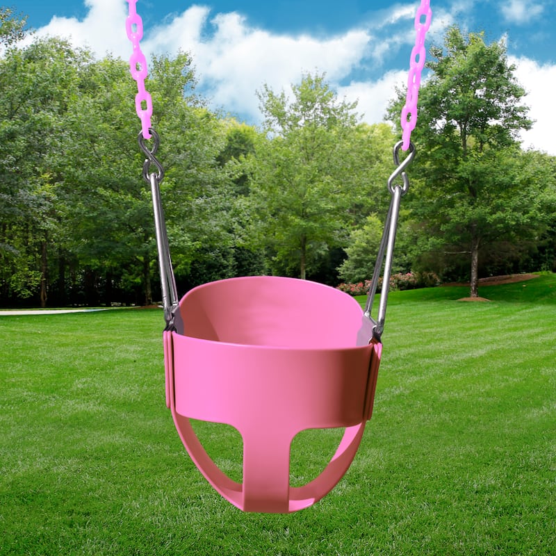 Gorilla Playsets Full Bucket Toddler Swing with Coated Chains