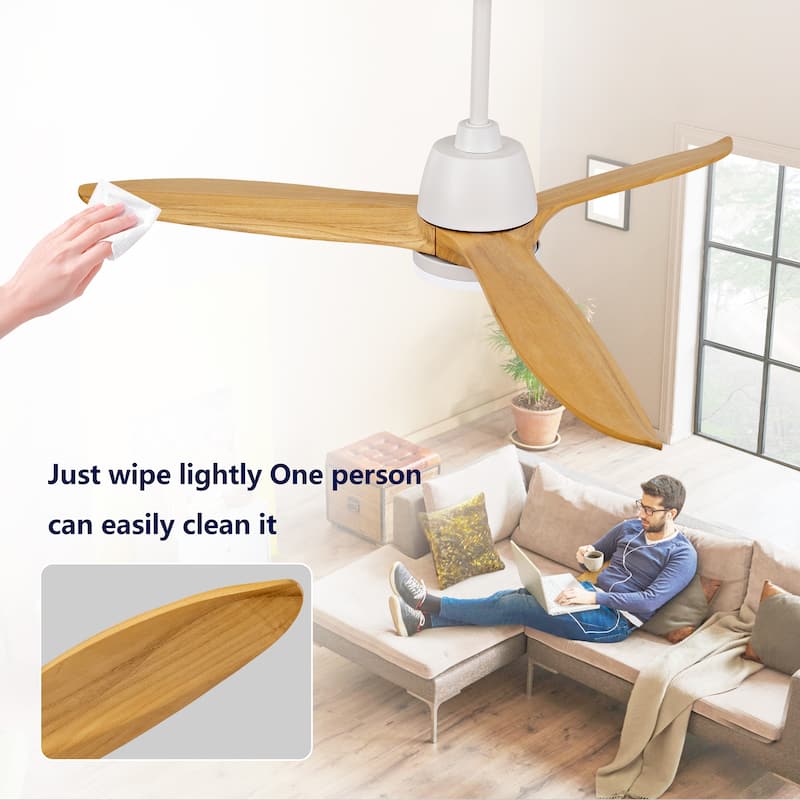 52" Ceiling Fan w/ Dimmable LED Light Remote Control Reversible DC Motor