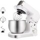 preview thumbnail 21 of 36, 3.2Qt Stand Mixer, 6-Speed Lightweight Kitchen Mixer with Whisk, Hook White