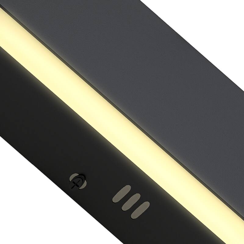 YANSUN Set of 2 Outdoor Wall Lights, 30W LED, 39.4" Black Modern Strip