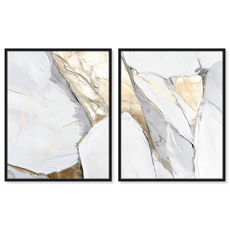 Cracks of Creation III Canvas Set of 2 by Art Remedy - 36" x 45" - Black