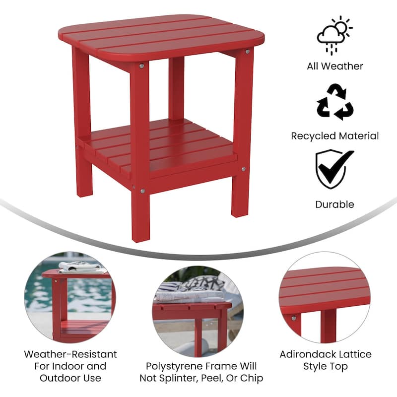 Commercial Grade All-Weather Adirondack Style Patio Side Table