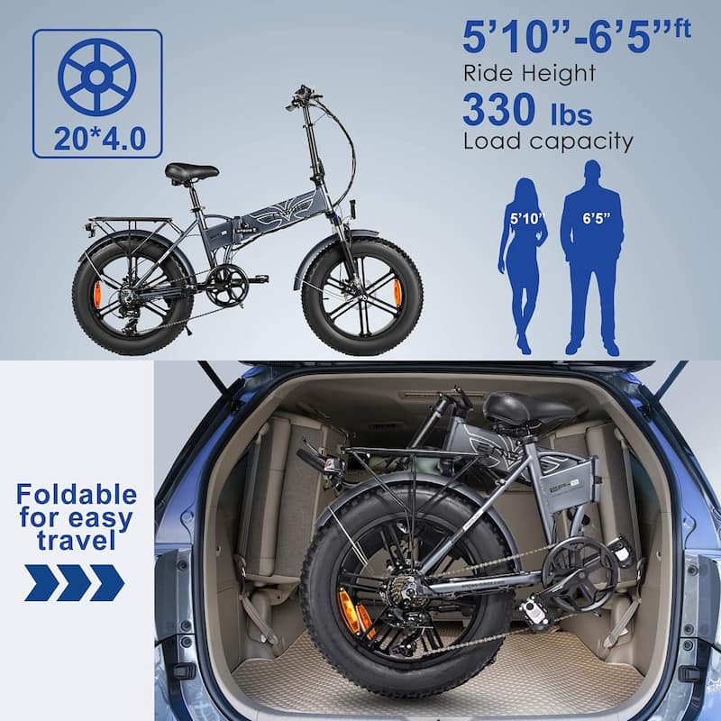 20-inch Front Shock-Absorbing Fat Tire Folding Electric Bicycle