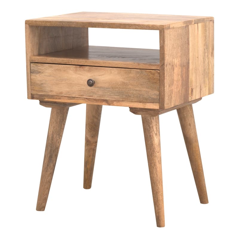 HomeRoots 23" Natural Solid Wood One Drawer Nightstand