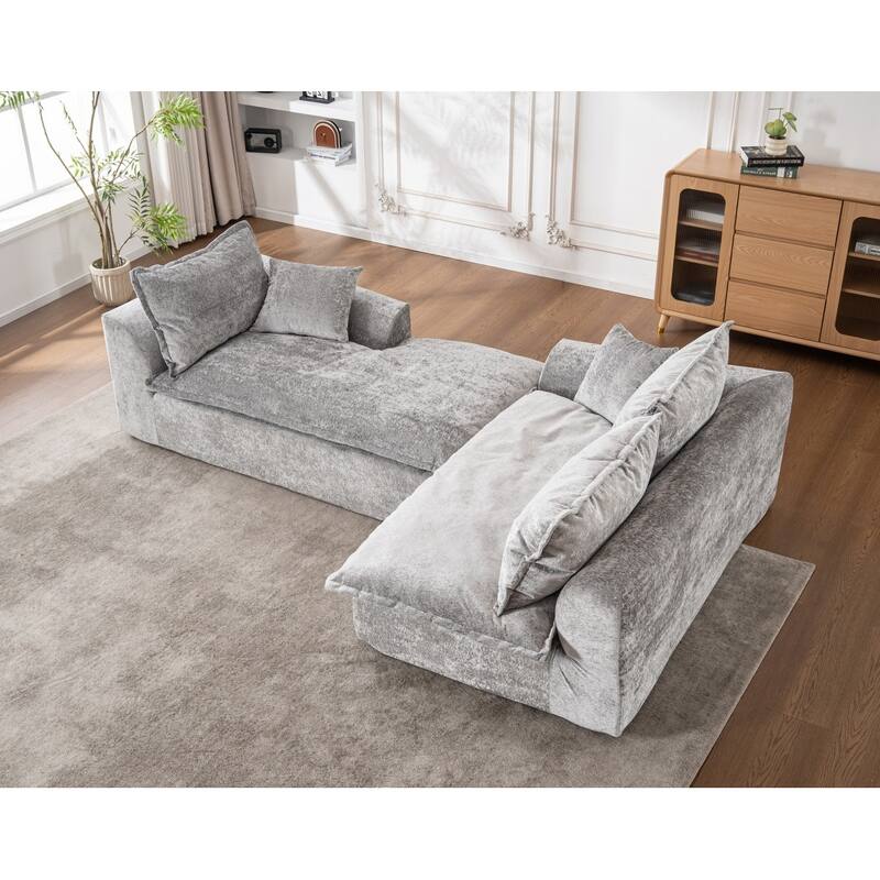 103" L-Shaped Cloud Sectional Sofa with Chaise, Upholstered Boneless Couches for Living Room, Modern Modular Chenille Sofa