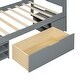 preview thumbnail 25 of 25, Twin Size Wooden Platform Bed Frame with one Storage Rack on Wheels, one Drawer & Two Shelves for Boys Girls, Noise-Free