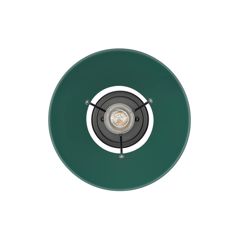 Yep by Golden Lighting Orwell 1-light Flush Mount in Matte Black and Pine Green shade