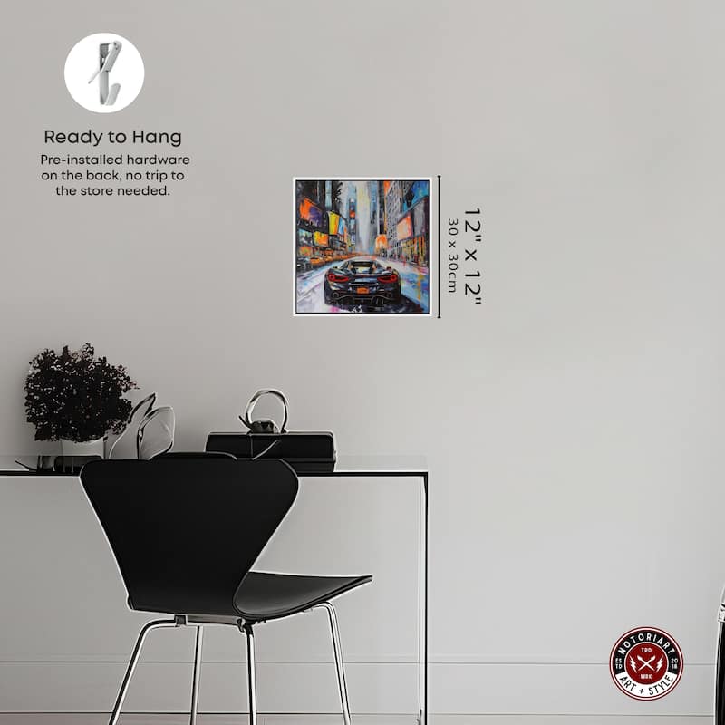 Notoriart Blast The Speakers Framed Car 1 Piece Canvas Wall Art