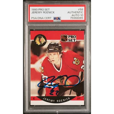 Jeremy Roenick 1990 Pro Set Signed Hockey Rookie Card #58 Auto PSA 10 75968065 - 8'6" x 11'6"
