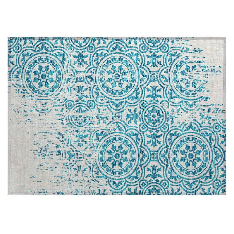 Machine Washable Indoor/ Outdoor Chantille Suzani Vintage Rug