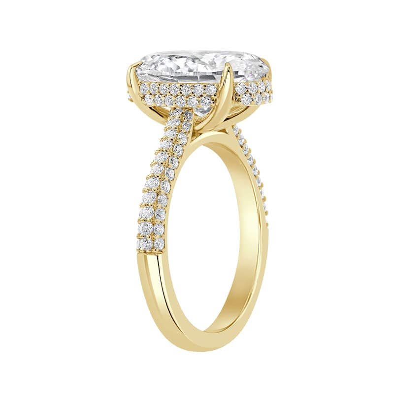 Auriya 14k Gold 5 4/6ctw Oval Double Hidden Halo Diamond Engagement Ring (F-G VS)