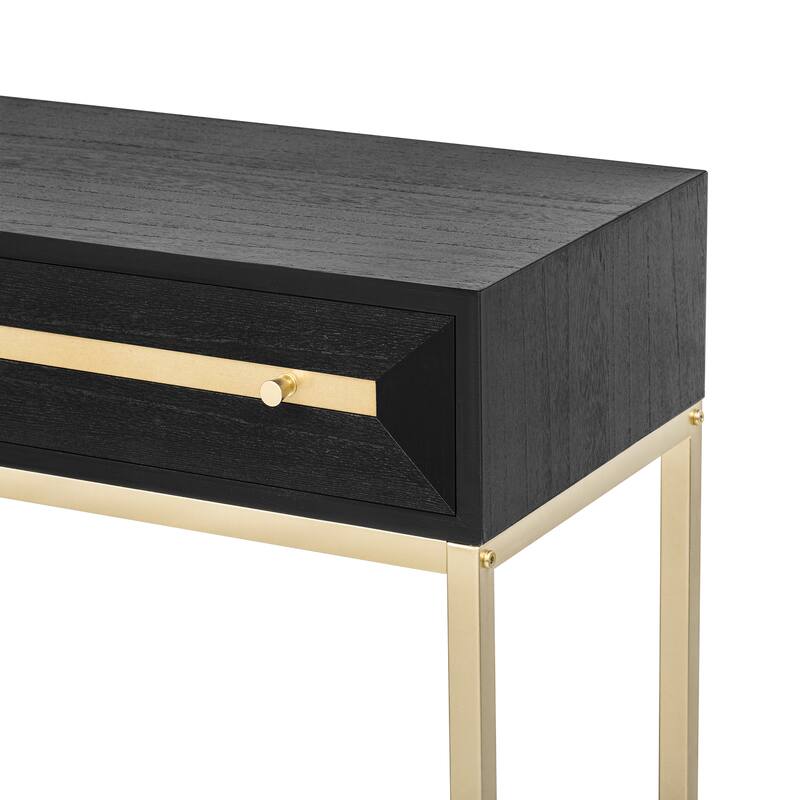 45.5" Retro Console Table with Gold Touch & Drawers