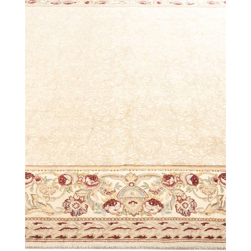Overton Handknotted Wool Traditional Oriental Ivory Area Rug - 6' x 9'