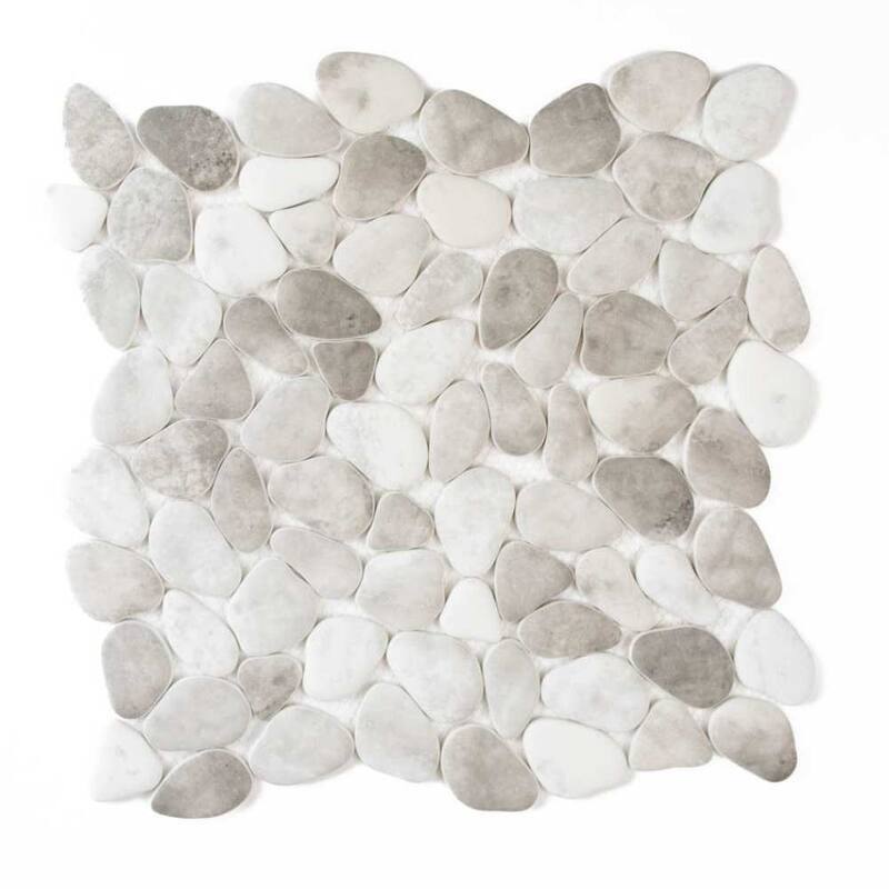 The Tile Life Huron Rock 12x12 Silverado Glass Pebble Floor & Wall Tile