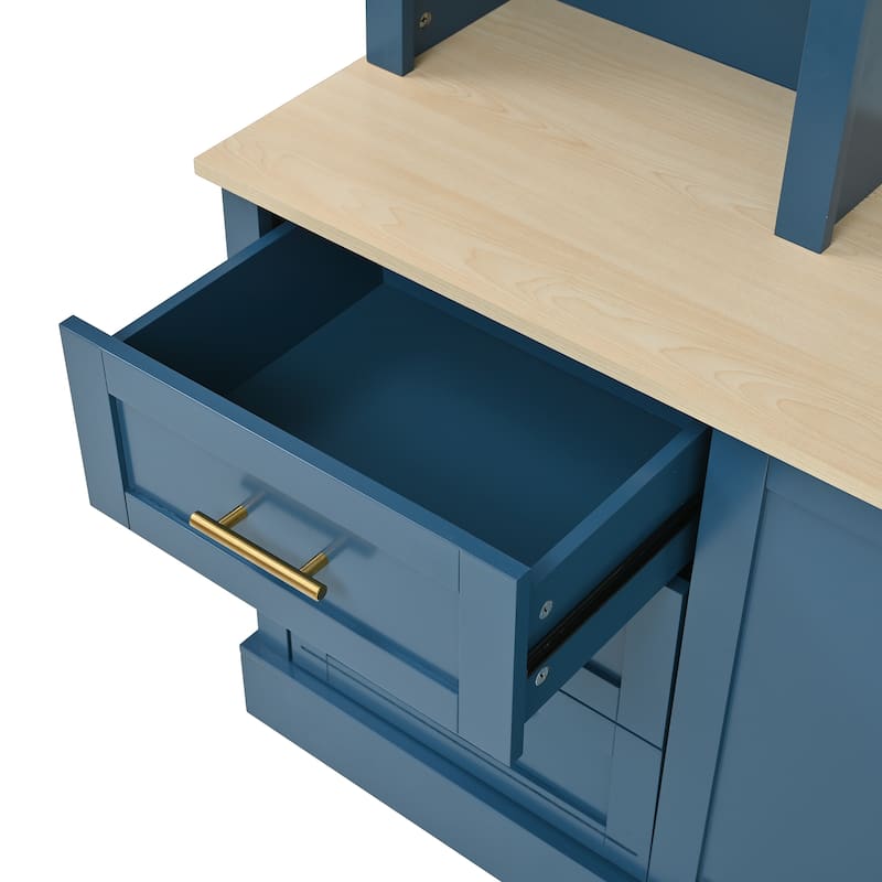 102.3" Farmhouse TV Stand with 6 Drawers & Adjustable Shelves - Entertainment Center for 75" TVs with Bookshelves