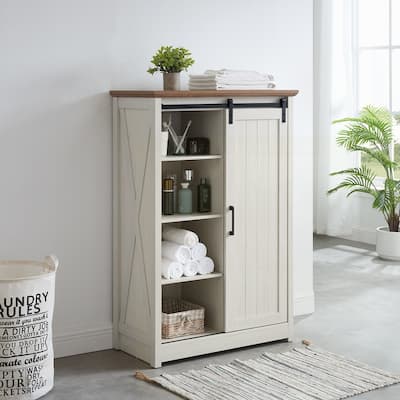 Storage Organizer Dresser with Sliding Barn Door
