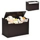 preview thumbnail 1 of 33, Costway Kids Toy Box Wooden Flip-top Storage Chest Bench W/ Cushion Brown