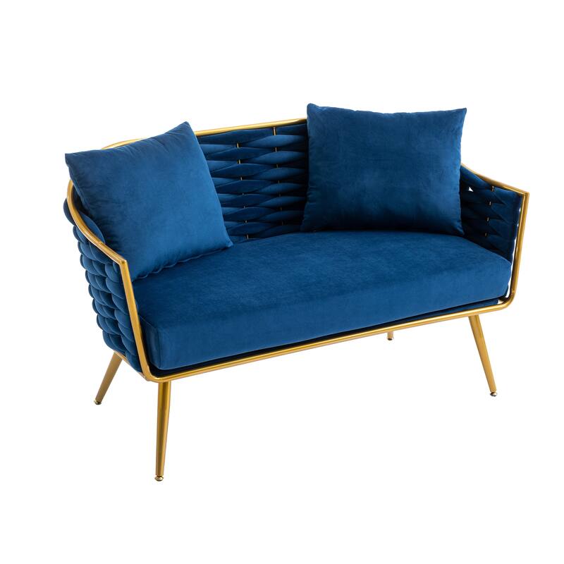 luxhomez Velvet Accent Chair Armsofa Tufted Sofa with Metal Frame for Living Room Bedroom Office Balcony Beige