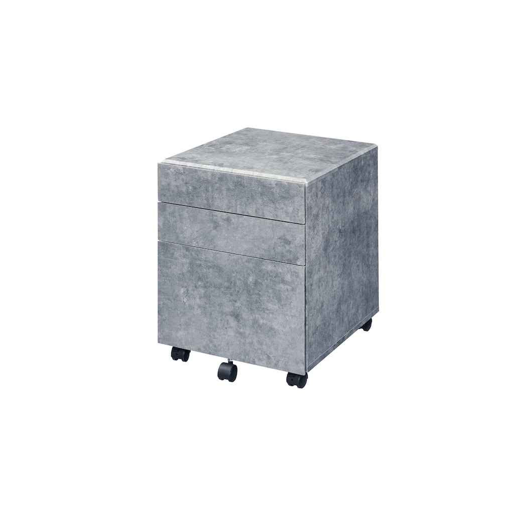 Jurgen Faux Concrete & Silver Finish File Cabinet