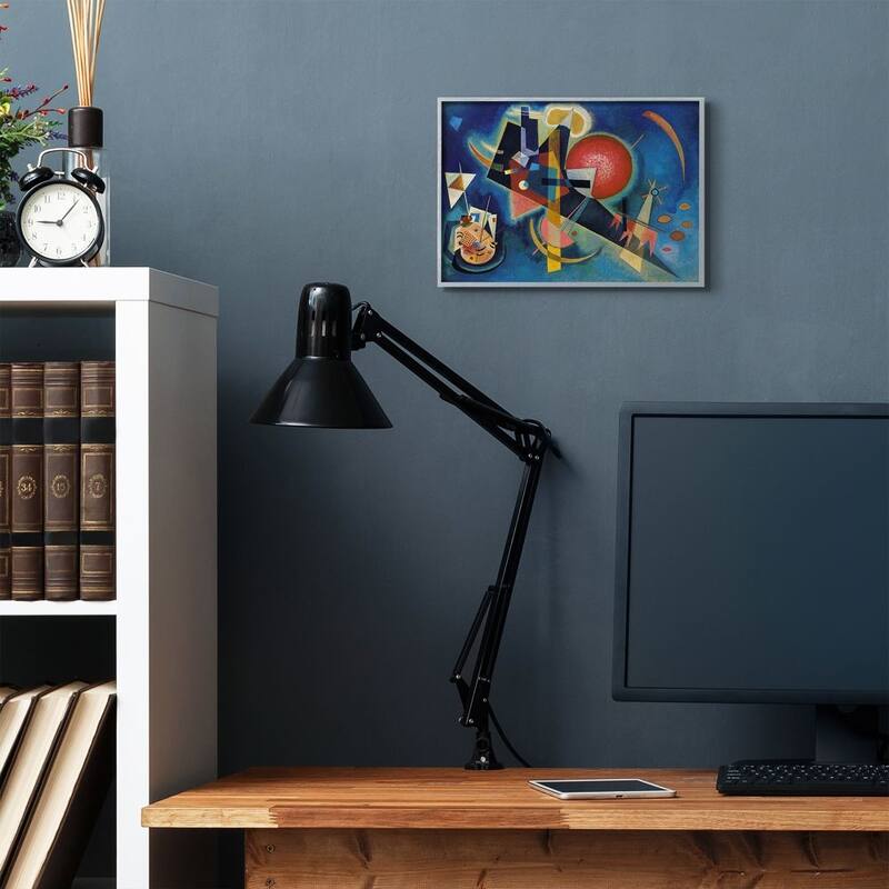 Stupell In Blue Traditional Kandinsky Abstract Shape Painting Framed Wall Art