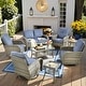 preview thumbnail 1 of 56, XIZZI Outdoor Patio Furniture Wicker Sofa Swivel Chair Set 8-Piece - Denim Blue